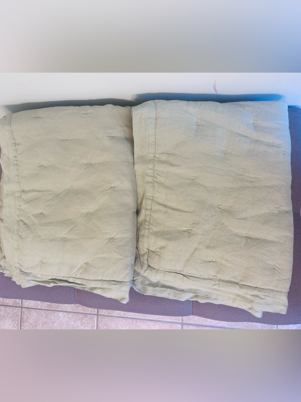 NWOT Quince Luxury European Linen Dream  Sham Set in Green!
